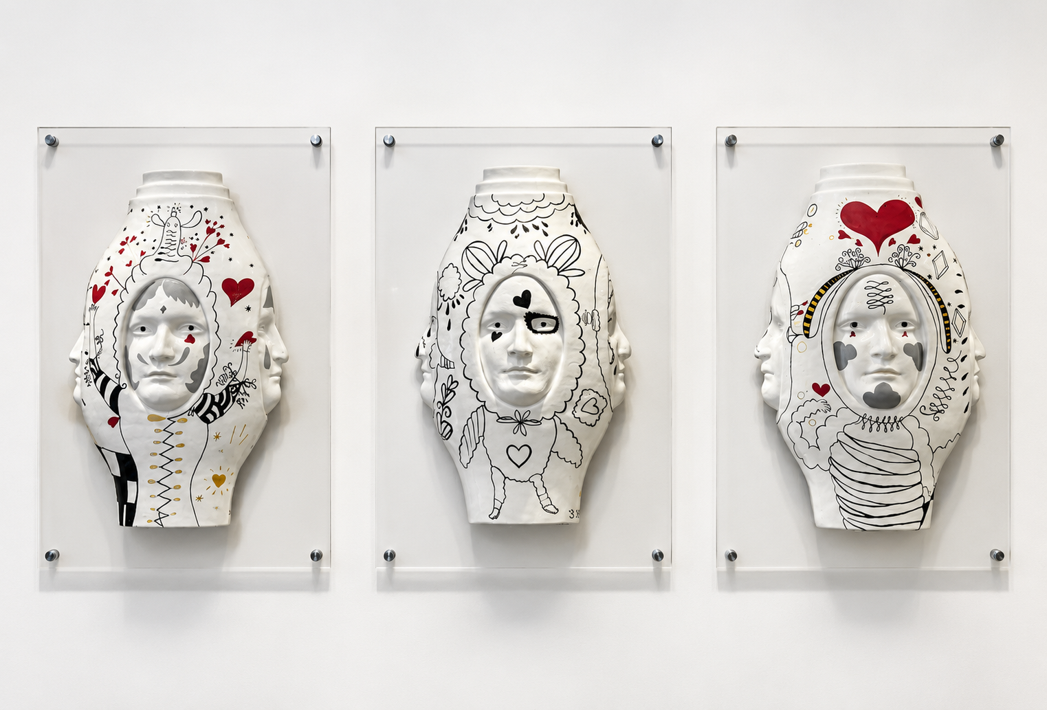 Face Wall Sculpture Set