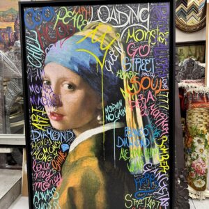 İnci Küpeli Kız Street Art Tablo