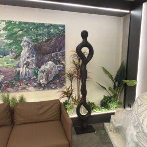 Black Abstract Sculpture 200 cm